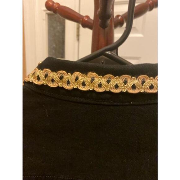 Women's vintage Cache Black Denim Jacket With Gold Embellishment Size M - Picture 9 of 10